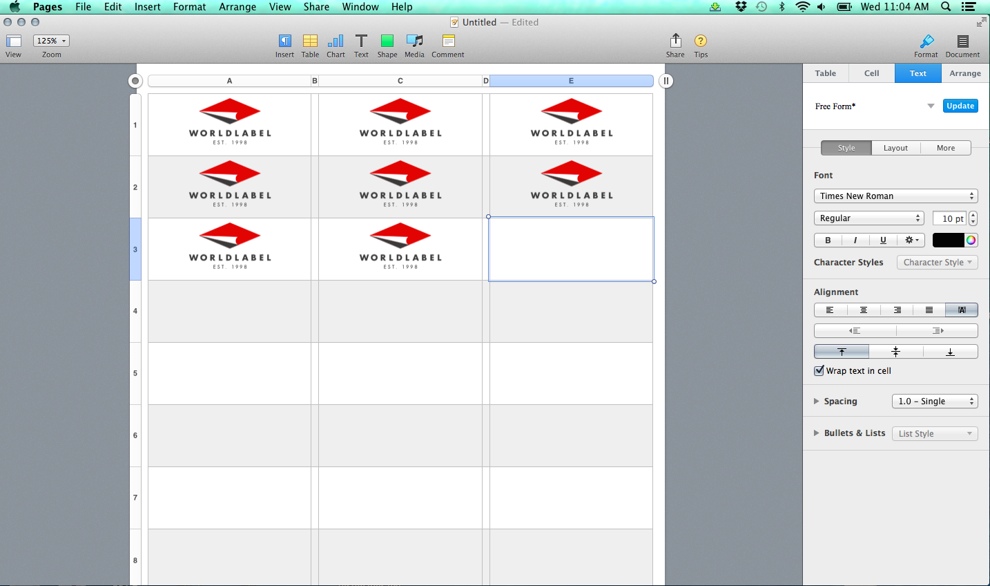 avery templates for mac pages